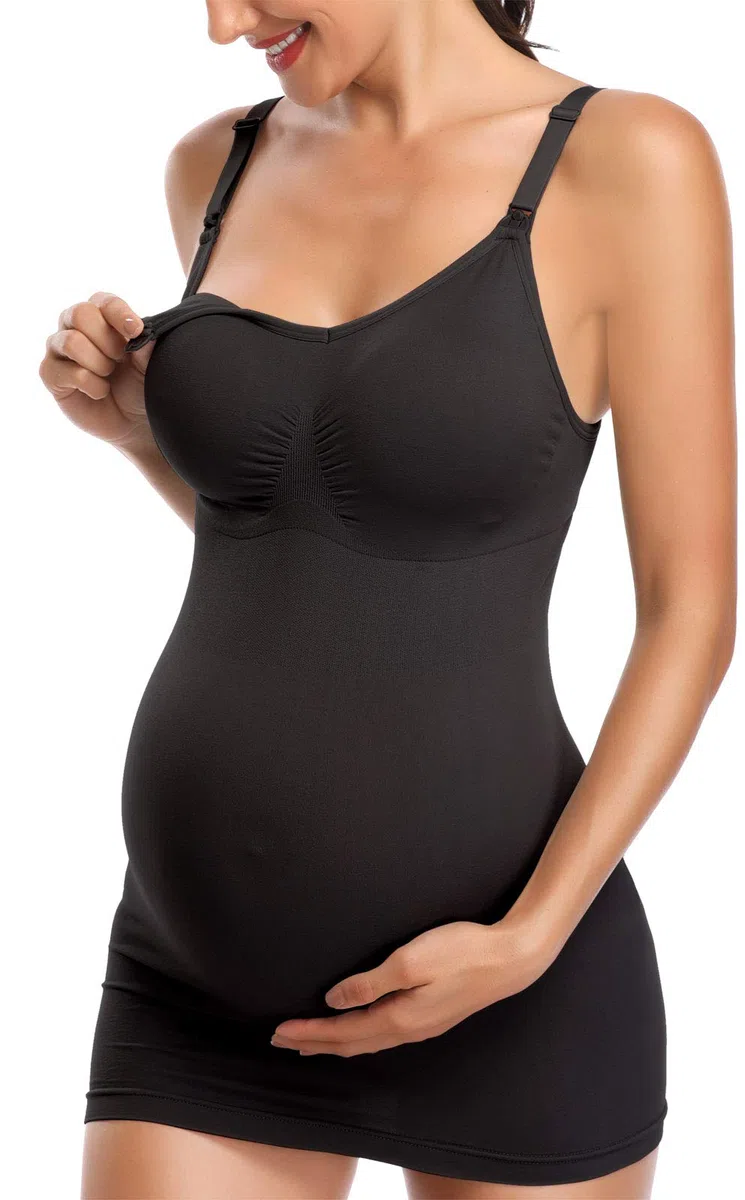 Damen Nursing Tank Tops Built in Bra Trägershirt/Cami Shirt