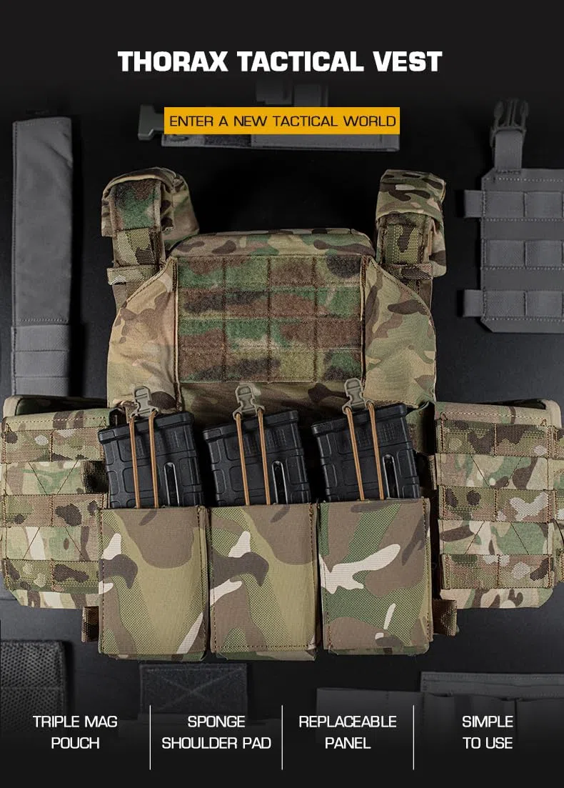 Taktische Weste, Militärweste, Outdoor-Ausrüstung, robuste Outdoor-Abenteuerausrüstung, Training, geeignet für Camping, Wandern (BCP)