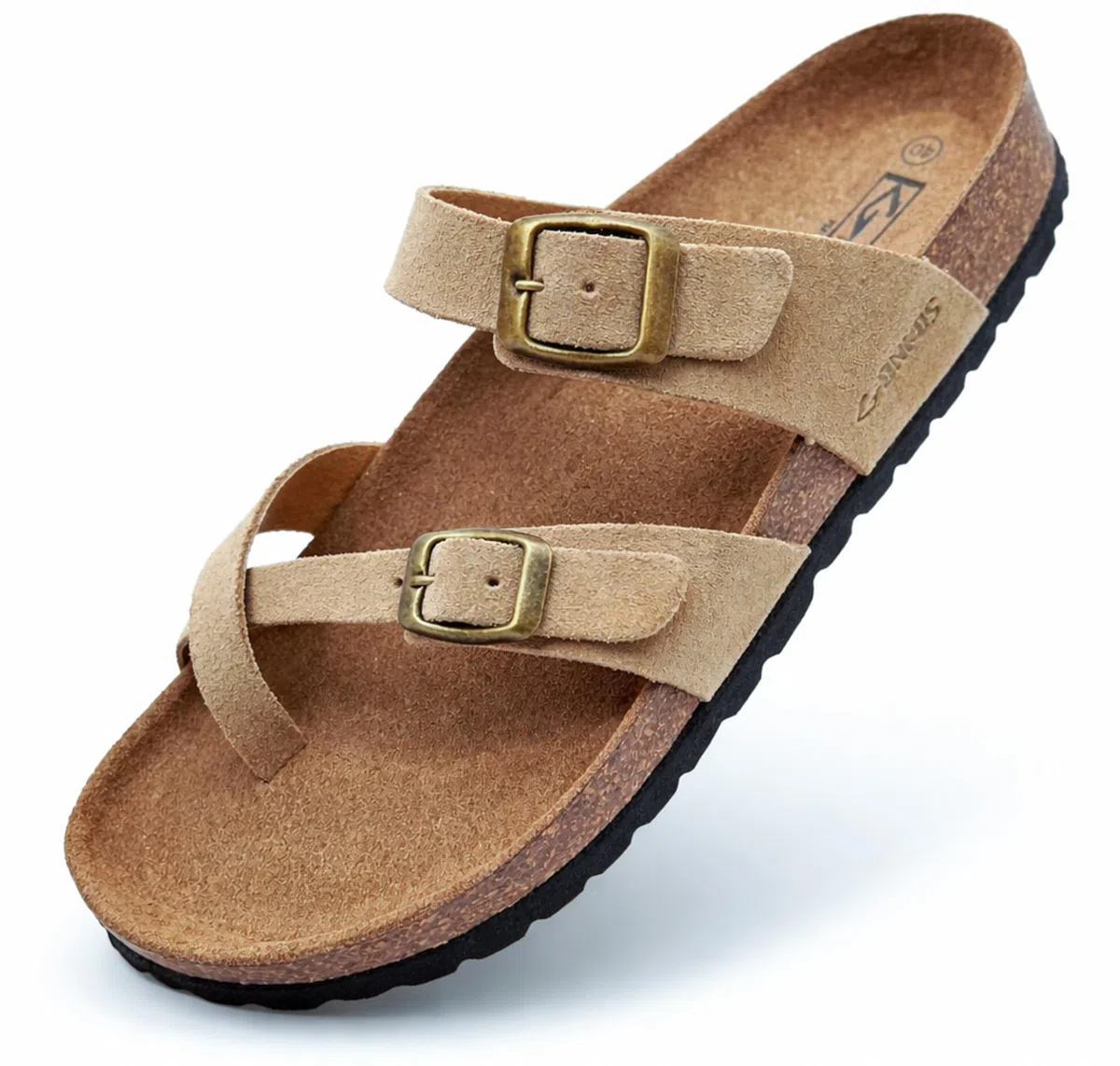 Leder Sandalen, anatomische Kork Einlegesohle, Echtes Leder, Naturkork, verstellbare Schnalle am Fuß, Unisex Zehentrenner, Qualitätssandale Made in Spain