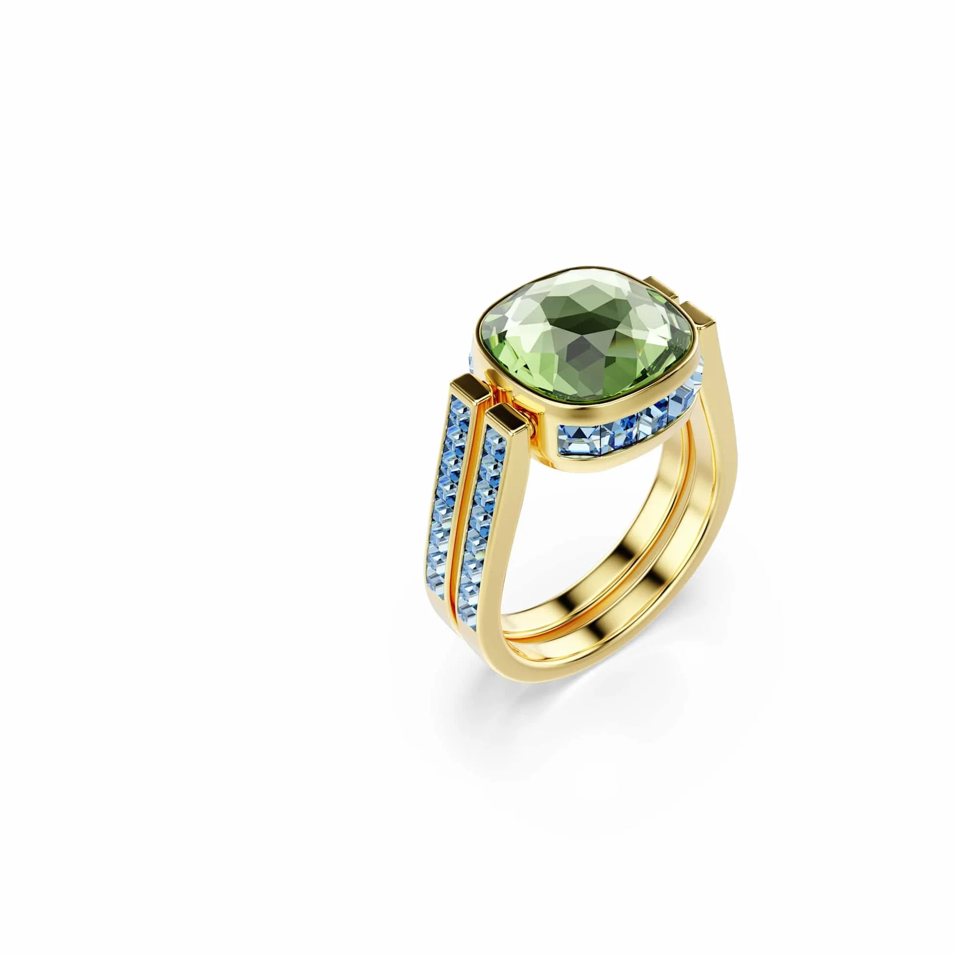 Swarovski Chroma Kollektion Ring, Kissenform-Schliff, Mehrfarbig, Goldfarben plattiert
