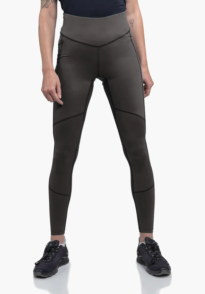 Schöffel Damen Tights Vikan L, Wanderleggings mit 4-Wege-Stretch für uneingeschränkte Bewegungsfreiheit, Outdoor Hose mit elastischem Bund und Oberschenkeltasche