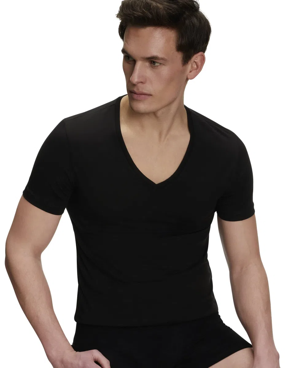 FALKE Herren Daily Comfort 2-Pack V Neck Unterwäsche bequemes Unterhemd hautfreundlich Kurzarm mit V-Ausschnitt im Multipack schnelltrocknende atmungsaktive nachhaltige Baumwolle 2 Stück