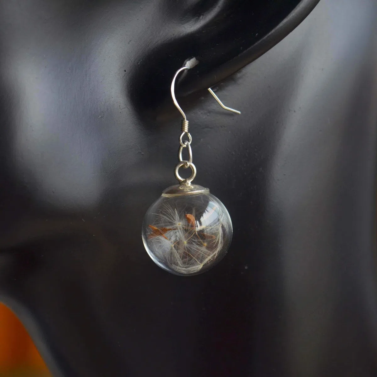 Löwenzahn Ohrringe Pusteblumen Glas Kugel 925 Sterling Silber Ohrhänger | Wünsch dir was, Echte Blumen, Damen, Handmade