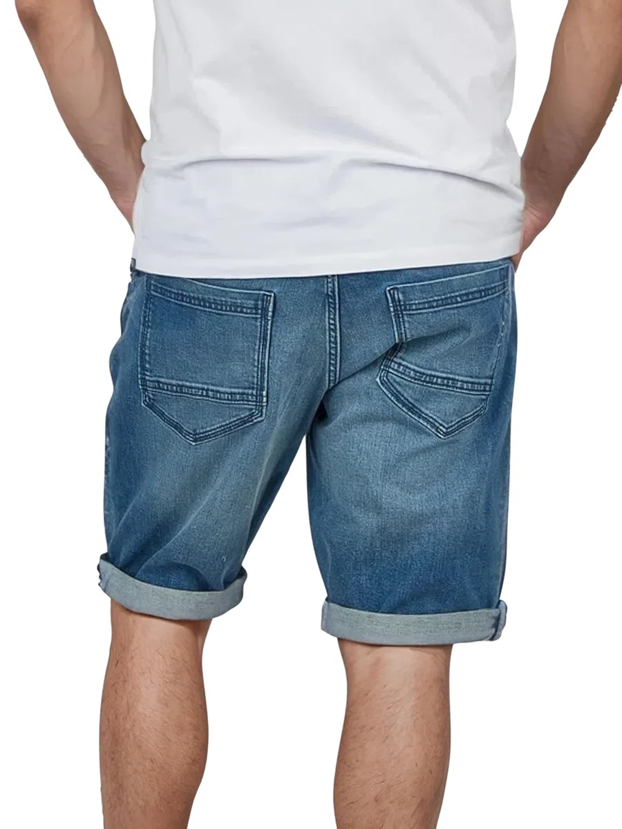 TOM TAILOR Jeans Shorts Herren Stretch Kurz Regular Slim Fit Josh Kurze Hosen Bermuda Shorts Sommer Denim Einfarbig Blau Schwarz 30 31 32 33 34 36 38 40 42