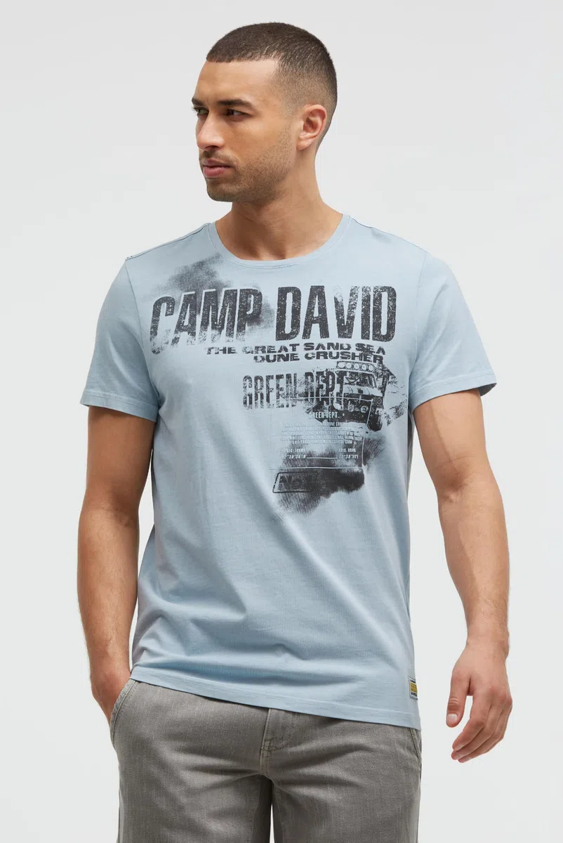 Camp David Herren T-Shirt mit Photo- und Rubber-Print