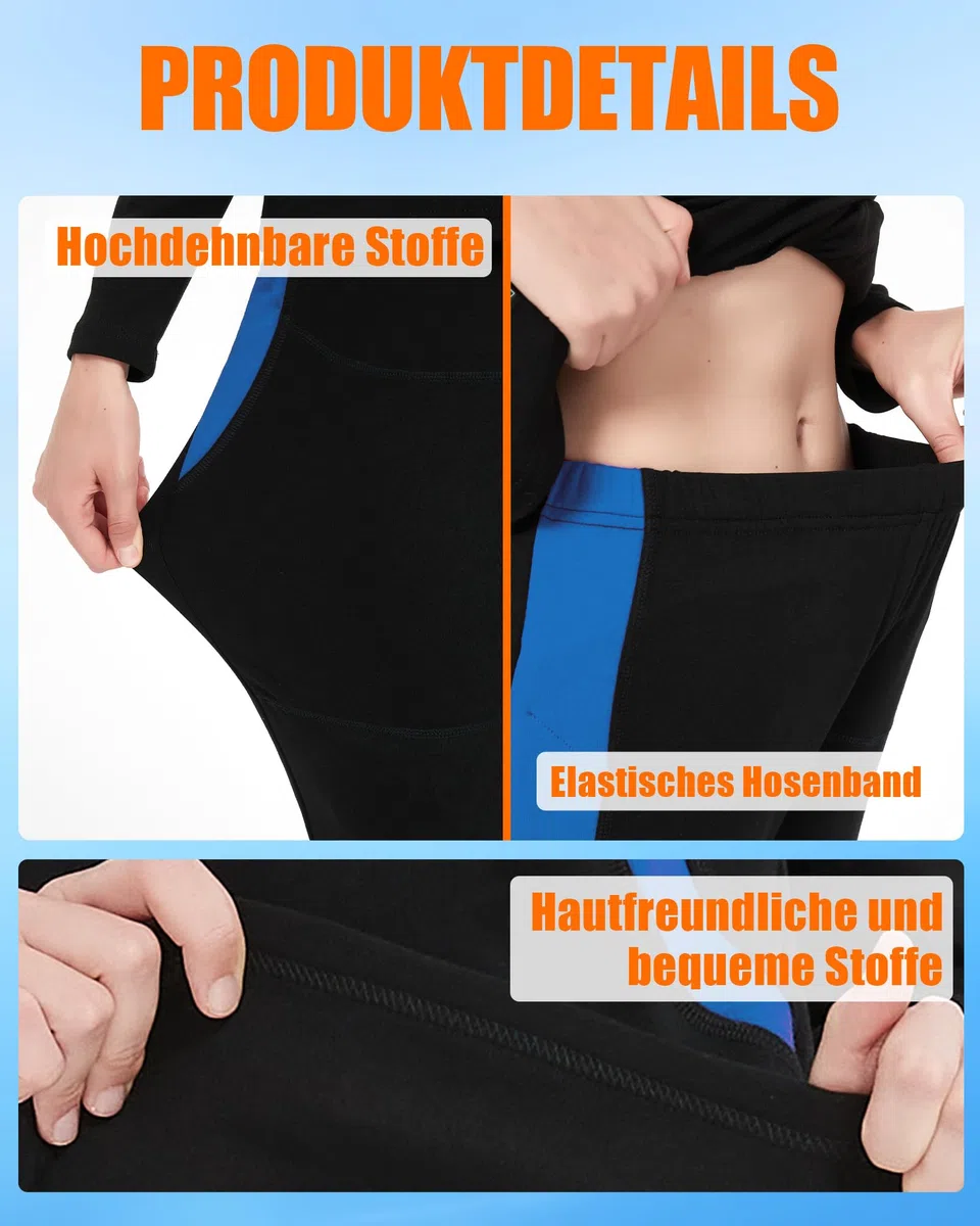 CYCYHEAT Beheizbare Unterwäsche Herren & Damen – Elastisches Thermo-Unterwäsche-Set mit Verbesserter Heiztechnologie und 7,4V 10000mAh Akku, 3 Heizstufen für Winter, Zuhause