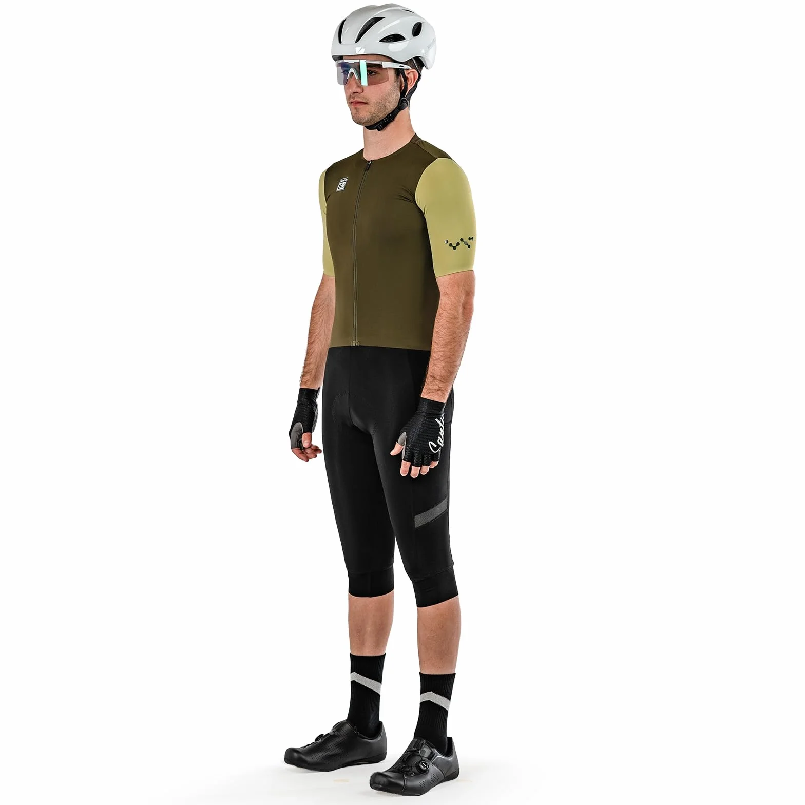 Santic Fahrrad-Trägerhose Herren 3/4 Hohe Elastizität Radfahren Bib Shorts