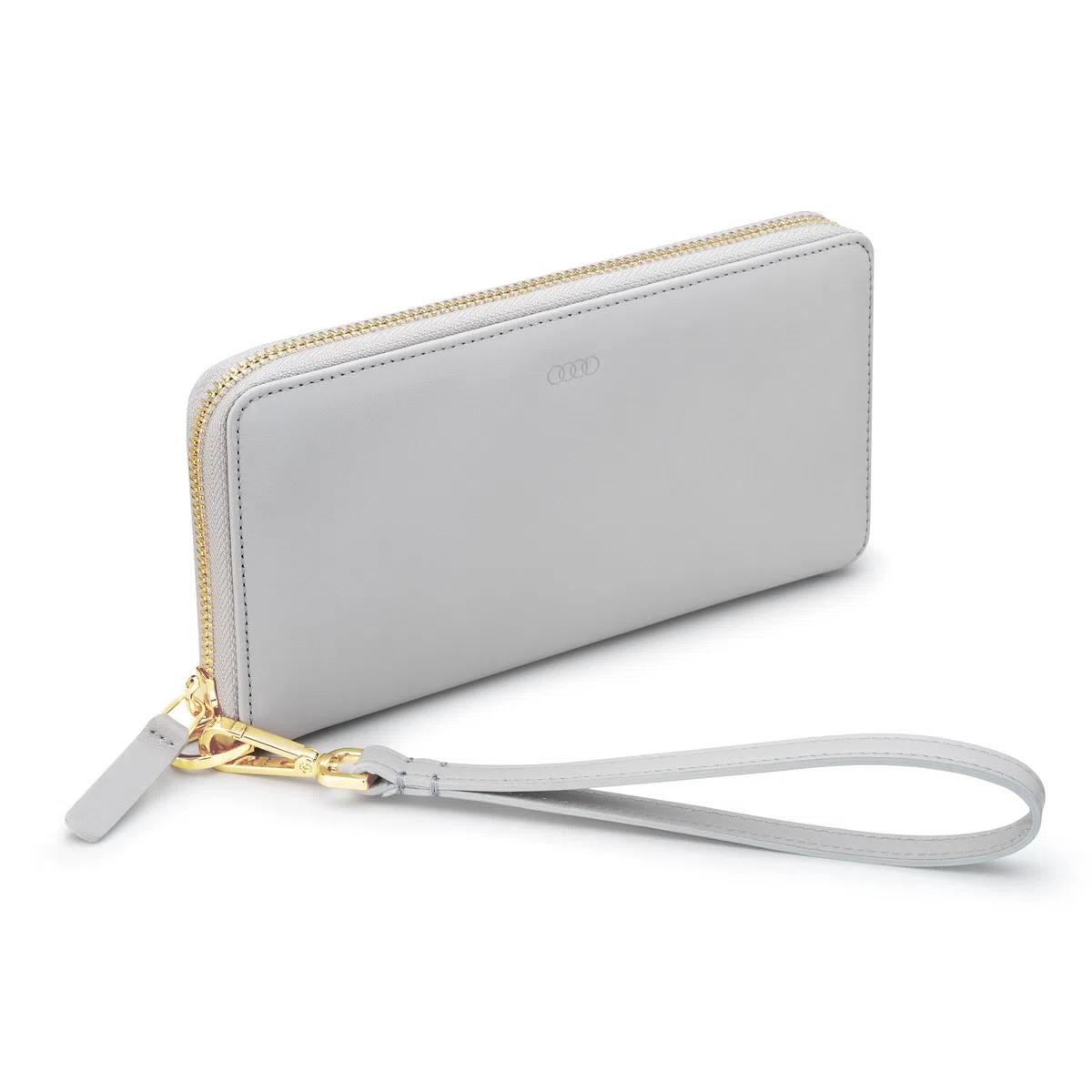 Audi 3152400200 Geldbörse Leder Handschlaufe Damen Brieftasche RFID-Schutz Wallet, grau