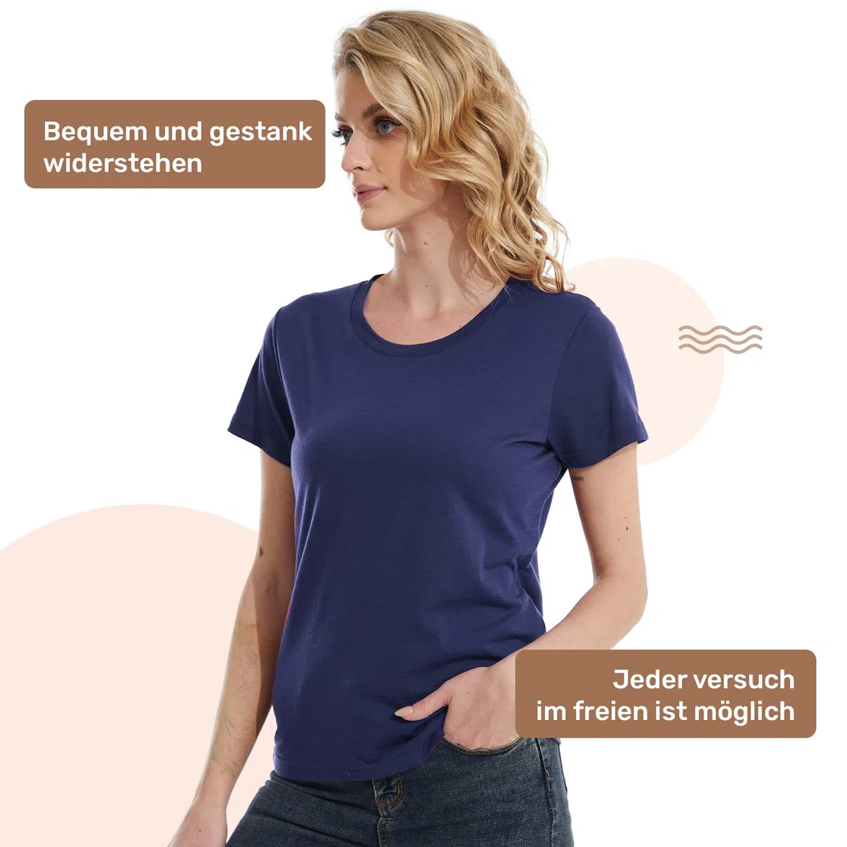 MERINNOVATION Merinowolle T-Shirt Damen Wandern und Outdoor Atmungsaktiv und Geruchsneutral Merino Unterwäsche Base Layer + Merinowolle Socks