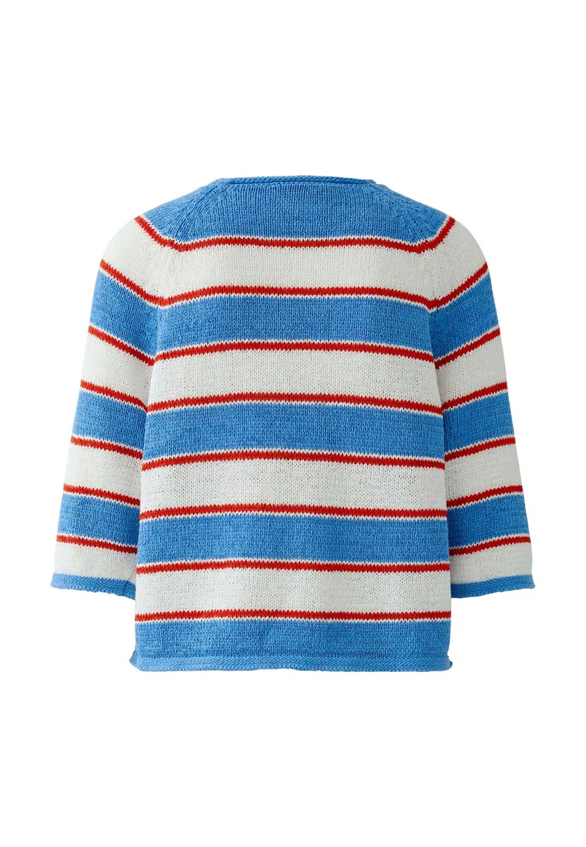 Oui Damen Pullover lässig geschnitten Gestreift