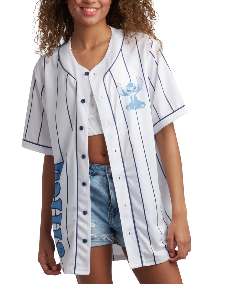 Disney Damen Baseballtrikot – Mickey Mouse Lightning McQueen Marie, Lilo und Stitch Damen-Baseballshirt (Größen: S-XL)