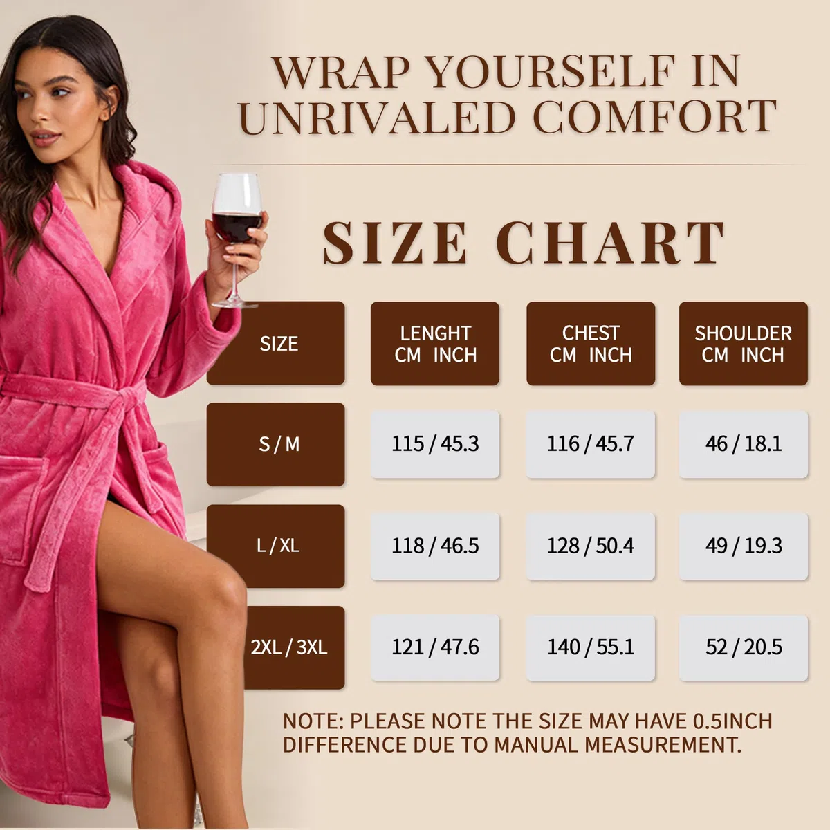 HEARTNICE Damen Fleece Bademantel mit Kapuze, weicher Plüsch Morgenmantel Bädemantel für Damen, flauschig süß Lange Hausmantel