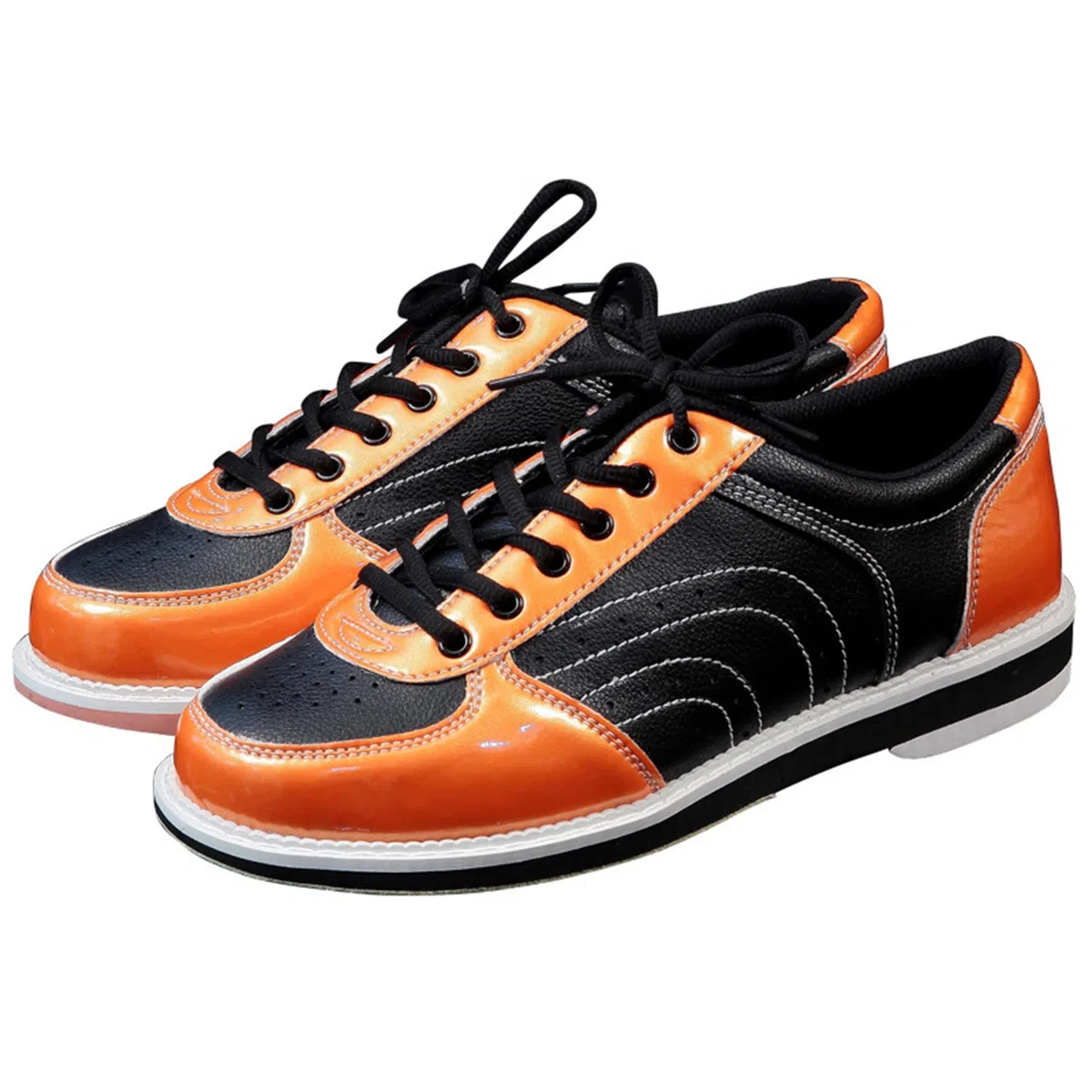 Herren Bowlingschuhe Leder Bowling Sneakers rutschfeste Rasen Bowling Trainer Schuhe Bequem
