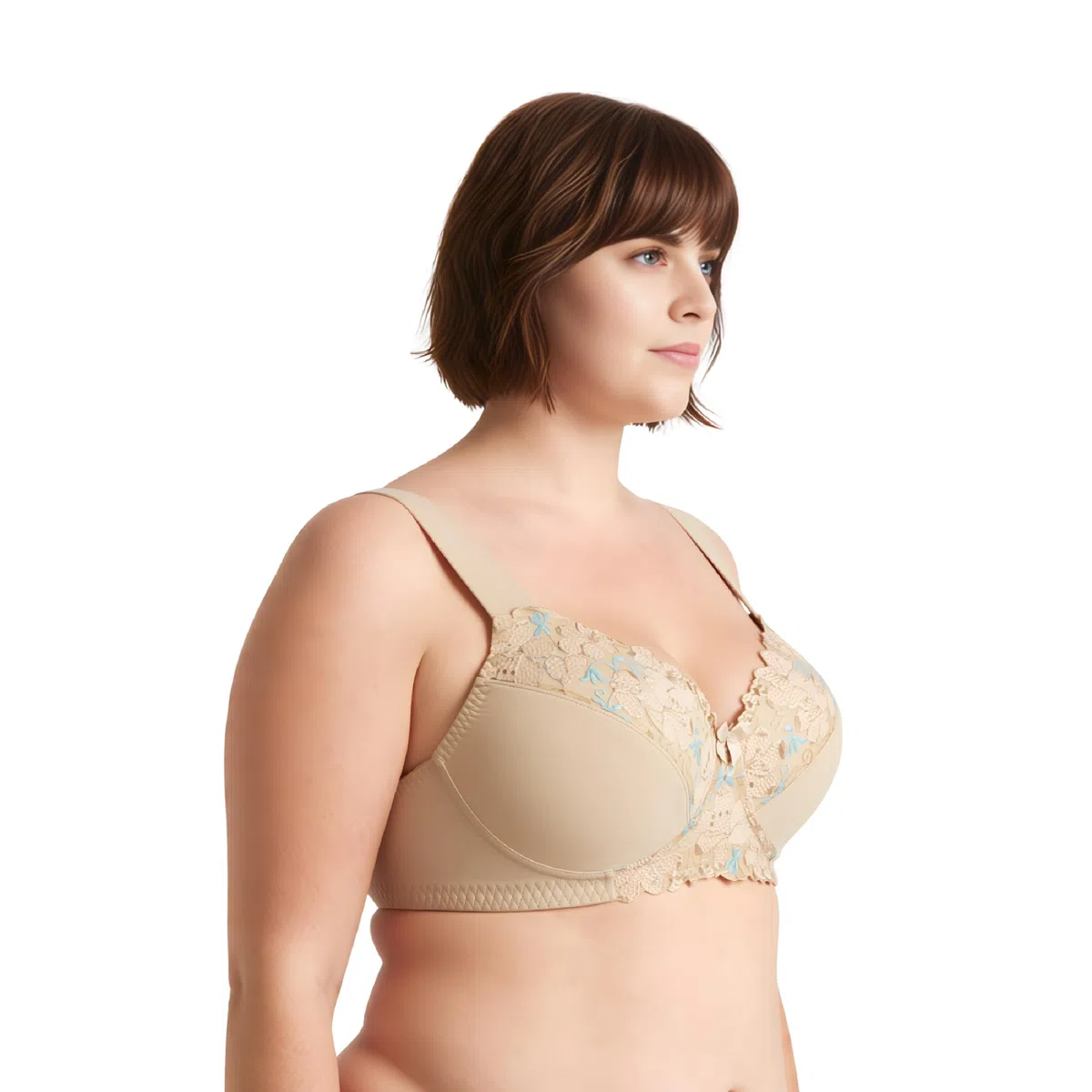 Curve Muse Übergröße Minimizer Ungefüttert Drahtloser BH mit Spitzenstickerei-3er Pack