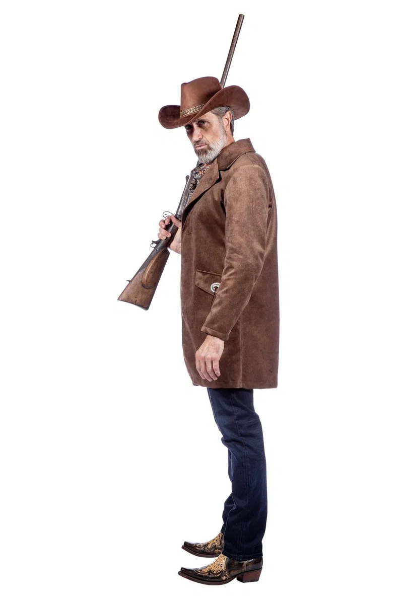 WILBERS & WILBERS 330438 - Western Mantel für Herren, braun, Cowboy Look, Karneval