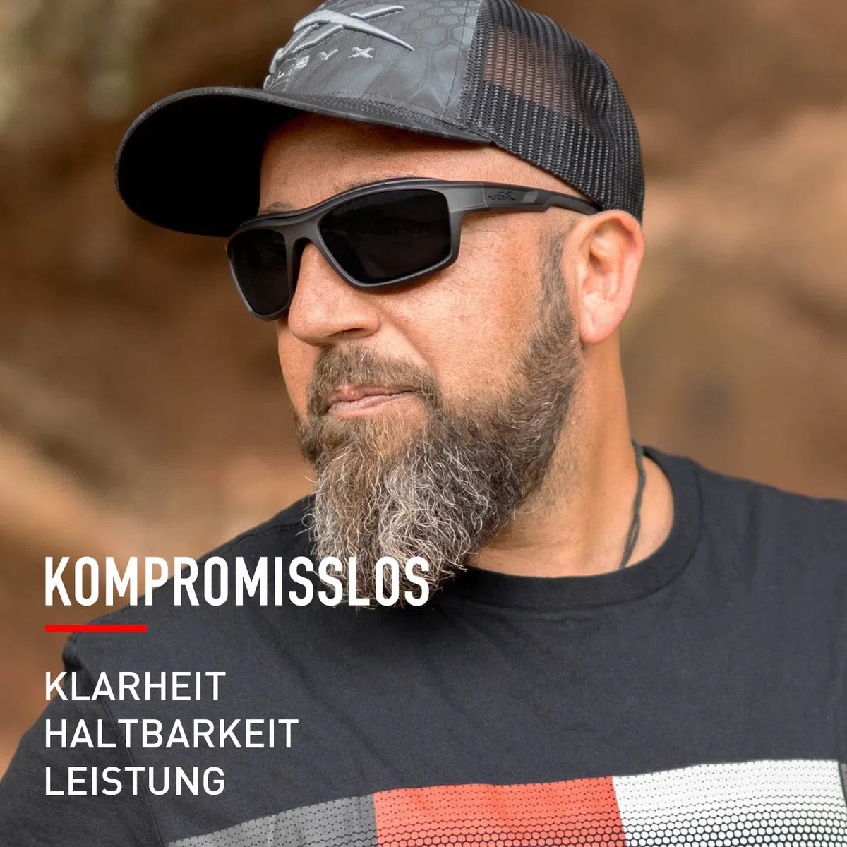 Wiley X | WX Ozone | Sonnenbrille Herren | Polbrille Angeln| Polarisierte Sonnenbrille Herren │ Sportbrille ideal bei Outdoor-Aktivitäten - Angeln und Farhrrad | 100% UVA/UVB-Schutz