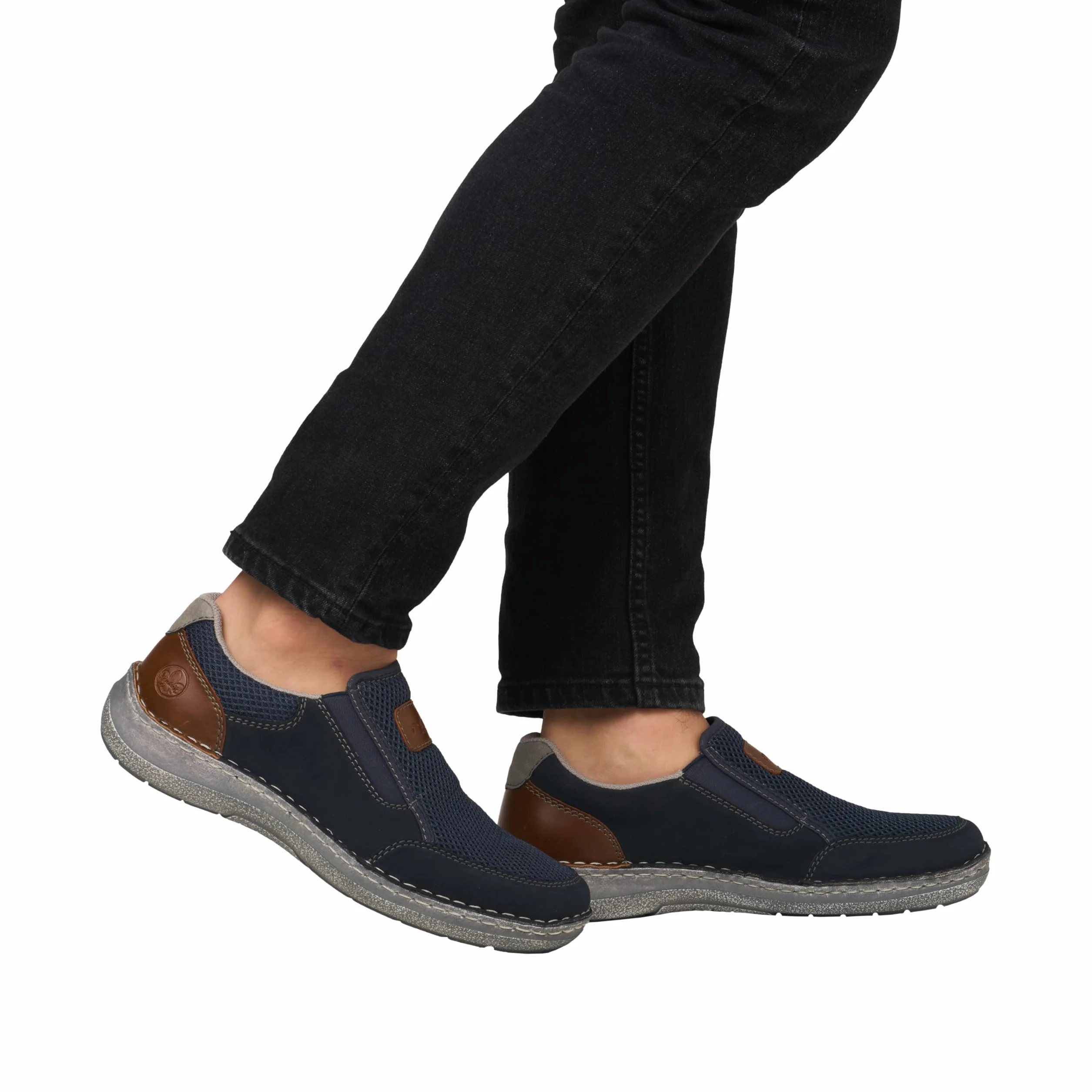 Rieker 03053-14 Herren Slipper Synthetik blau blau