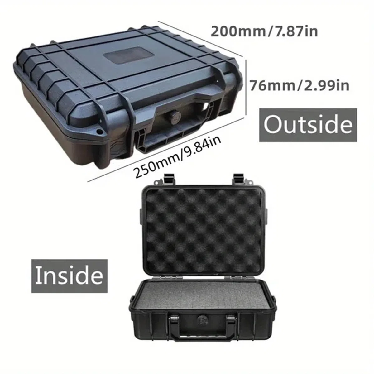 Wasserdichter Hartschalen-Werkzeugkasten, Sicherheitsschutzbox, tragbarer Organizer, Hardware-Aufbewahrungskoffer, schlagfester Instrumentenkoffer für Strandtourismus(280x240x130mm)