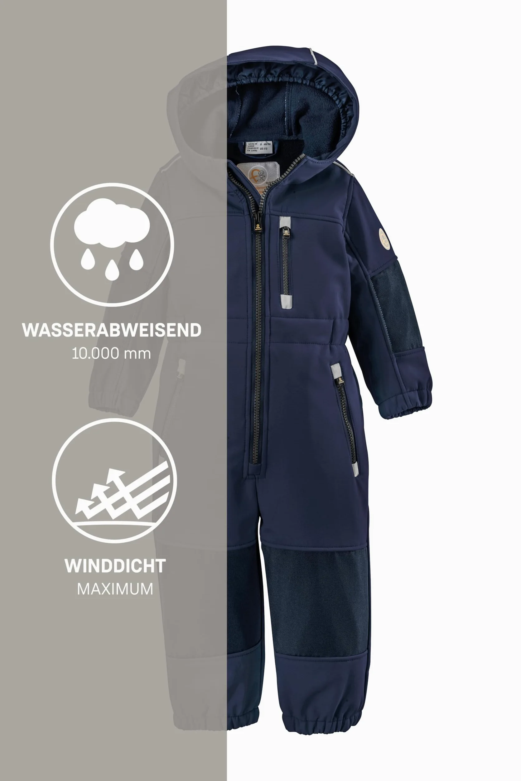 first instinct by killtec Jungen Fiow 35 Mns Onpc Softshell Overall mit Kapuze