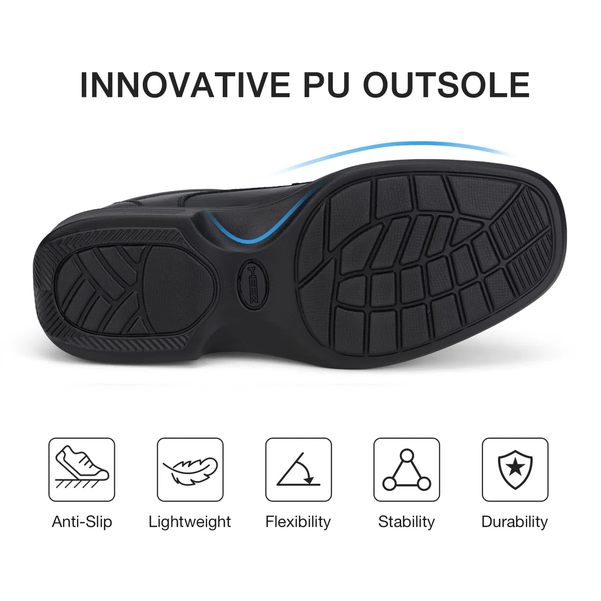 HEEZ Anzugschuhe Herren, Klassischer Businessschuhe Oxford Derby Schuhe, Herren Comfort Hochzeits Schnürhalbschuhe Herrenlederschuhe, Quadratische Zehenpartie