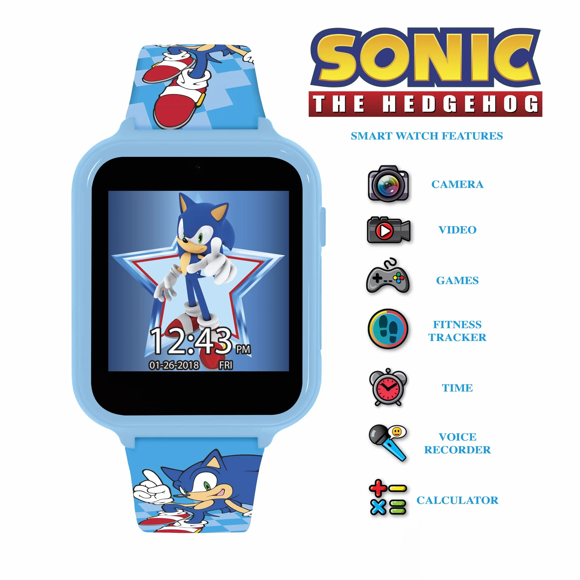 Sonic , Jungen Smart-Watch, Blue Printed, SNC4055