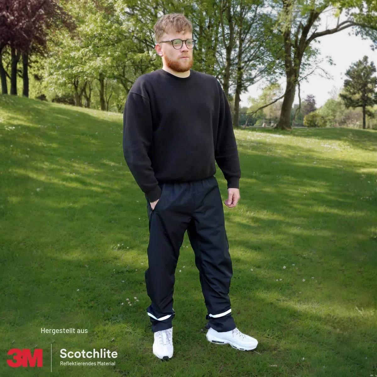 Salzmann wasserdichte Regenhose | S-XL | Leichte & Winddichte Wanderhose | Schwarz | Hergestellt mit 3M Scotchlite