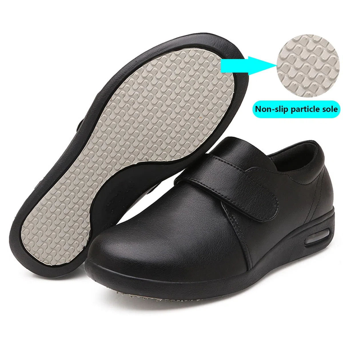 bumuam Diabetiker Schuhe Herren aus Leder Rehaschuhe mit Verstellbare Orthopädische für Geschwollene Füße Lässige Business Walkingschuhe
