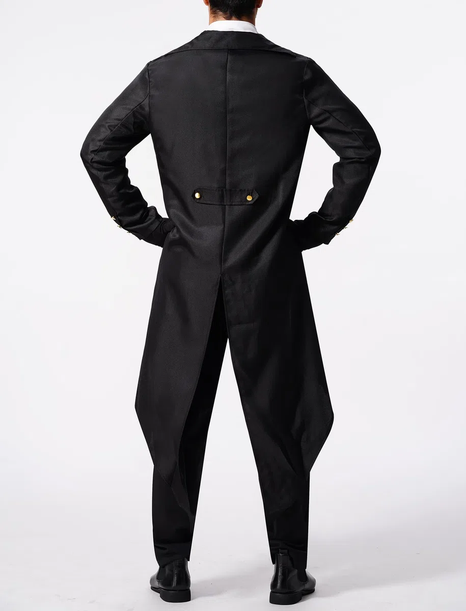 FYMNSI Herren Gothic Steampunk Frack Mantel Männer Mittelalter Viktorianischen Jacke Für Karneval Fasching Kostüm