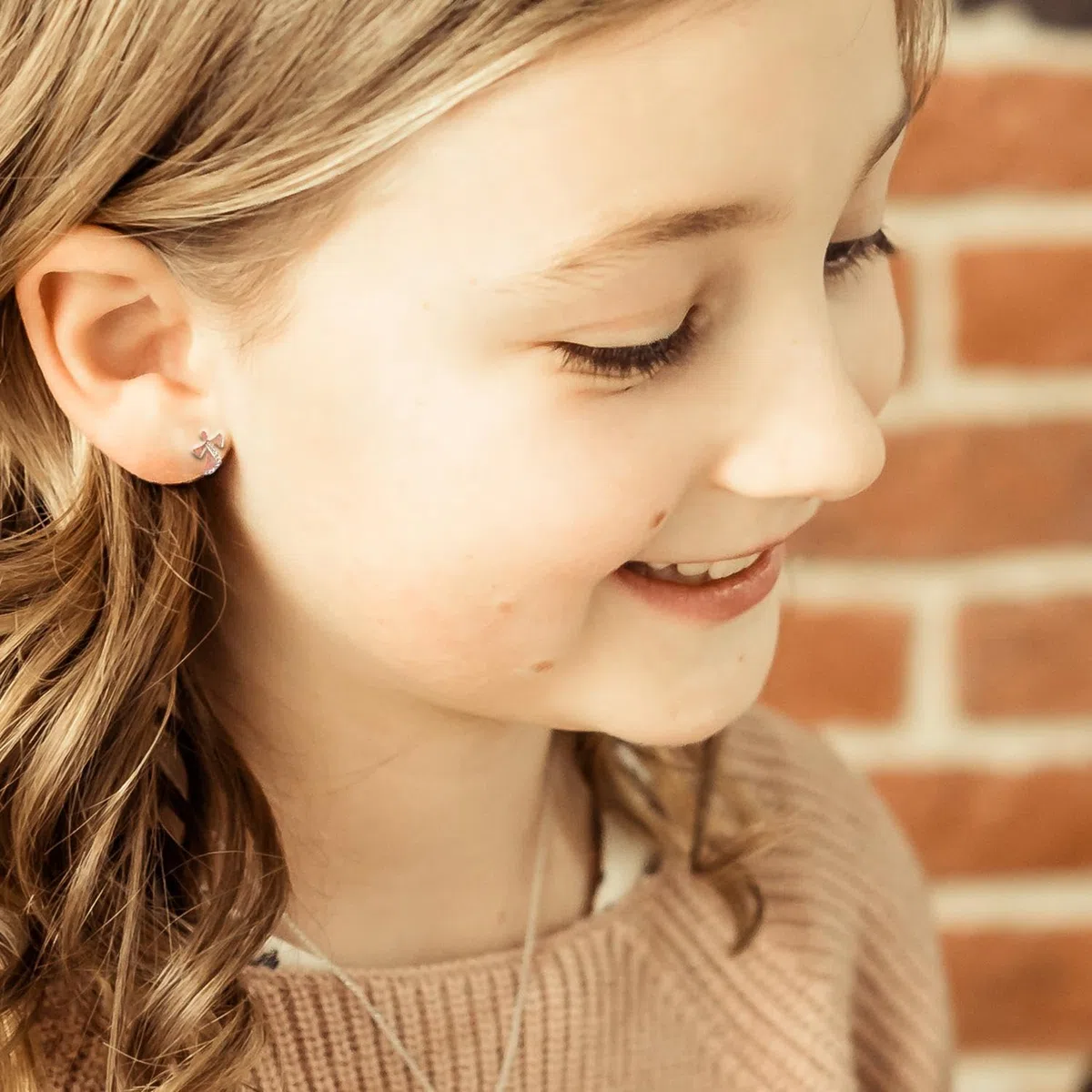 Schmuckset Mädchen Rosegold (Silber 925 vergoldet) Engel Kette Kommunion | Geschenke für Mädchen Schmuck Schutzengel Kette Kinder Geburtstag Taufe Geschenke zur Geburt Kinderkette Halskette Ohrringe