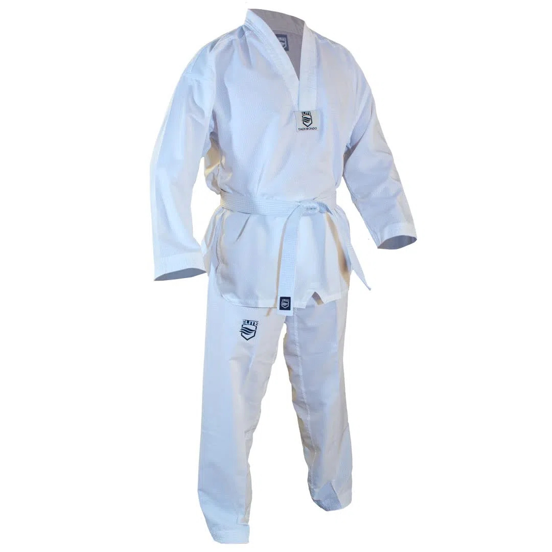 ELITE - White Collar Taekwondo Uniform (TKD Dobok) Ultralight Fabric