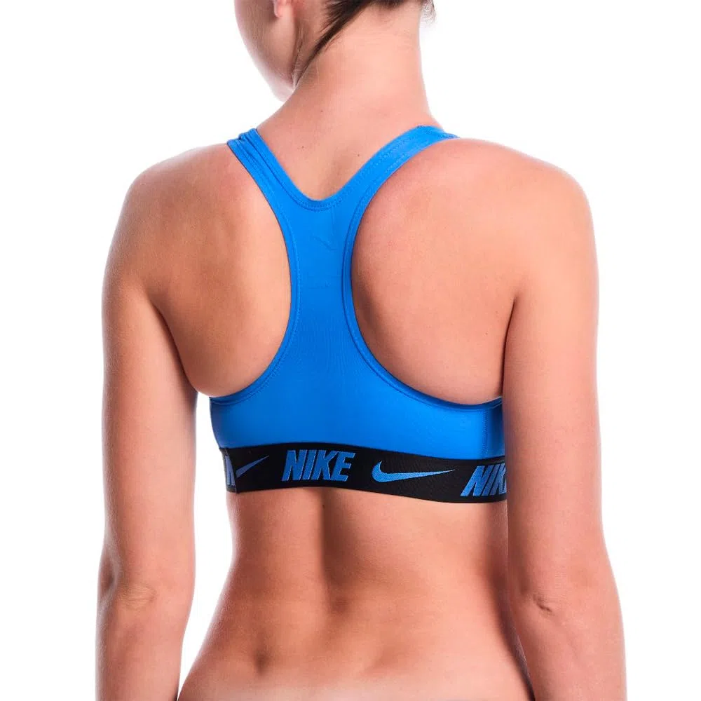Nike Unisex Nike Swim Logo Tape Racerback Bikini Top Blue Crystal Swim Trunks