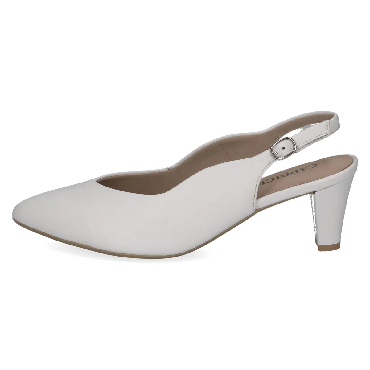 CAPRICE Comfort Damen Slingpumps aus Leder mit Blockabsatz