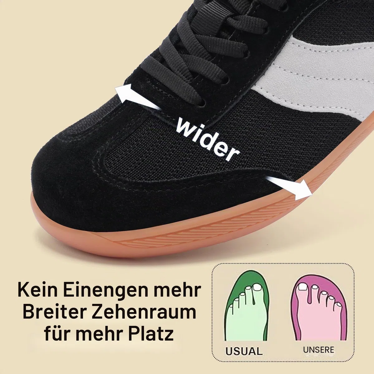 Breite Barfußschuhe Damen Barfuss Schuhe mit Breiter Zehenbox Zero Drop Leichtgewicht Atmungsaktive Sneaker für Fitness Joggen Alltag Damen Laufschuhe