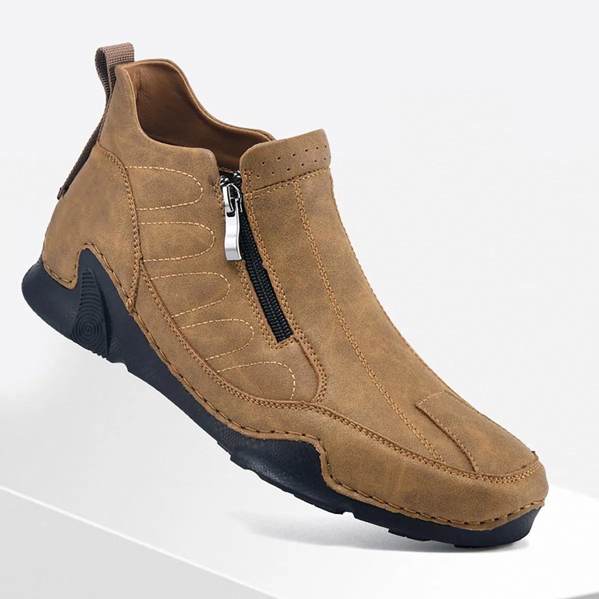 Freizeitschuhe Herren Ohne Schnürung, Leichte Sommerschuhe Herren, Arbeitsschuhe Seitlicher Reißverschluss Schlupfschuhe Bequeme Straßenlaufschuhe Freizeit Sportschuhe Sportlich Outdoorschuhe