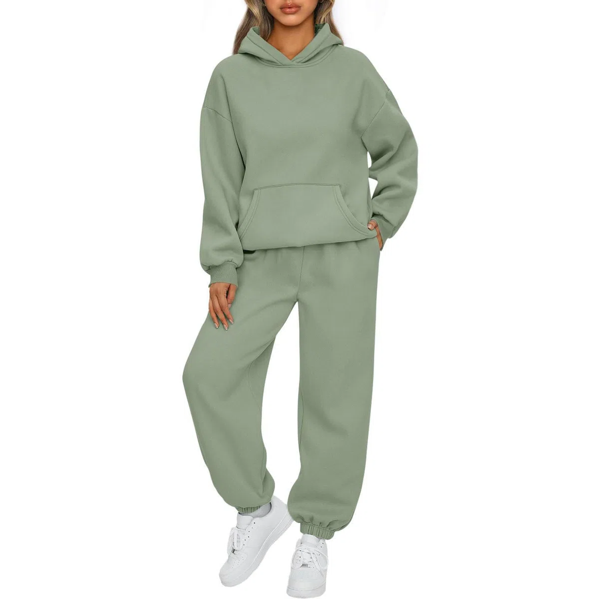 Earnmore Damen Hausanzug mit Kapuze 2 Teile, Damen Jogginganzug Set Sweatshirt mit Hose Elegant Freizeitanzug,Sport Hosenanzug Langarm Hoodie Hausanzug