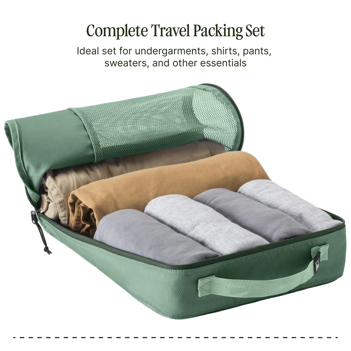 Eagle Creek Pack-It Reveal Packwürfel Set XS/S/M I 3er Set mit Mesh-Sichtfenster I Für Kofferorganisation I 100% Recycelt I Willow