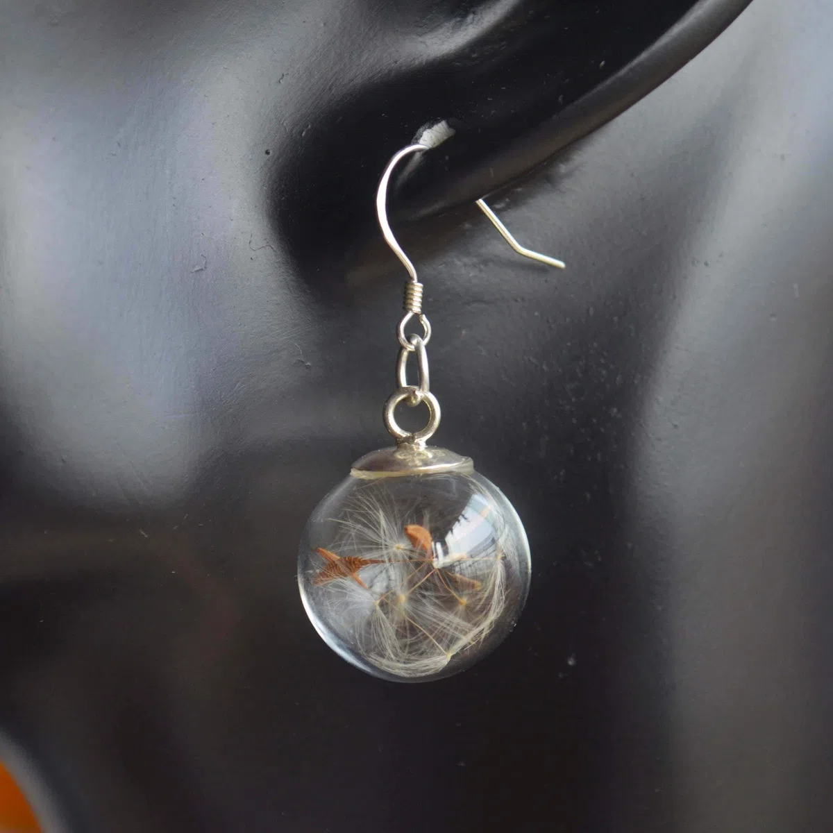 Löwenzahn Ohrringe Pusteblumen Glas Kugel 925 Sterling Silber Ohrhänger | Wünsch dir was, Echte Blumen, Damen, Handmade