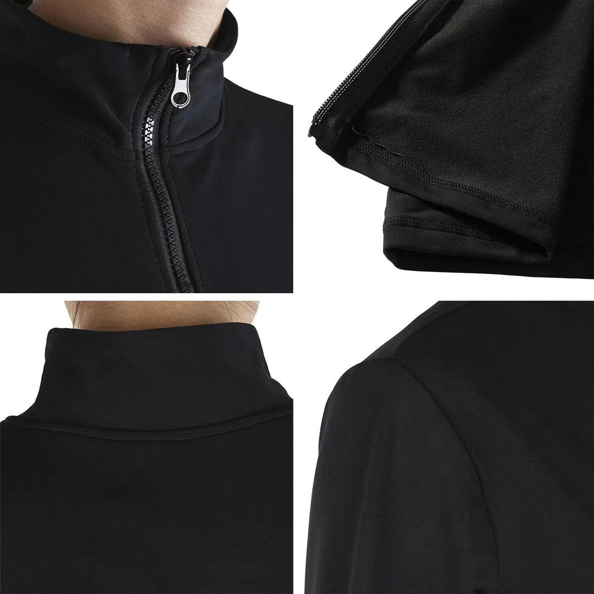 Eiskunstlauf Jacken mit Fleecefutter Damen Mädchen Atmungsaktiv Performance Eislaufbekleidung mit Kristall(Size:XXS,Color:Schwarz)