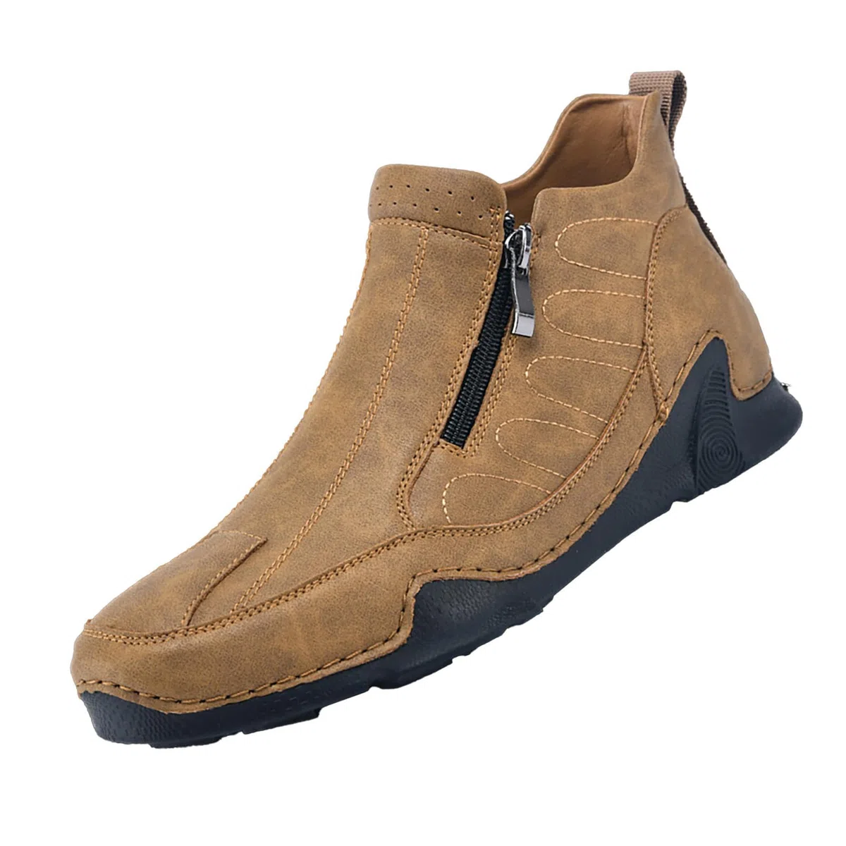 Freizeitschuhe Herren Ohne Schnürung, Leichte Sommerschuhe Herren, Arbeitsschuhe Seitlicher Reißverschluss Schlupfschuhe Bequeme Straßenlaufschuhe Freizeit Sportschuhe Sportlich Outdoorschuhe