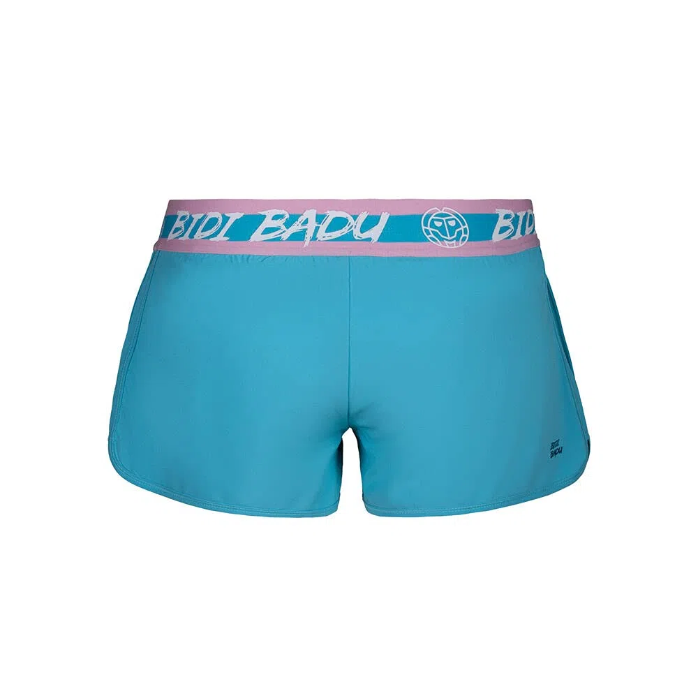 BIDI BADU Damen Sport Shorts Kurze Trainingshose Schnelltrockende Tennisshorts Mit Integrierter Tight und 2 Seitlichen Taschen Aqua - Tiida Tech 2 In 1 Shorts - Aqua/White, Größe:XL