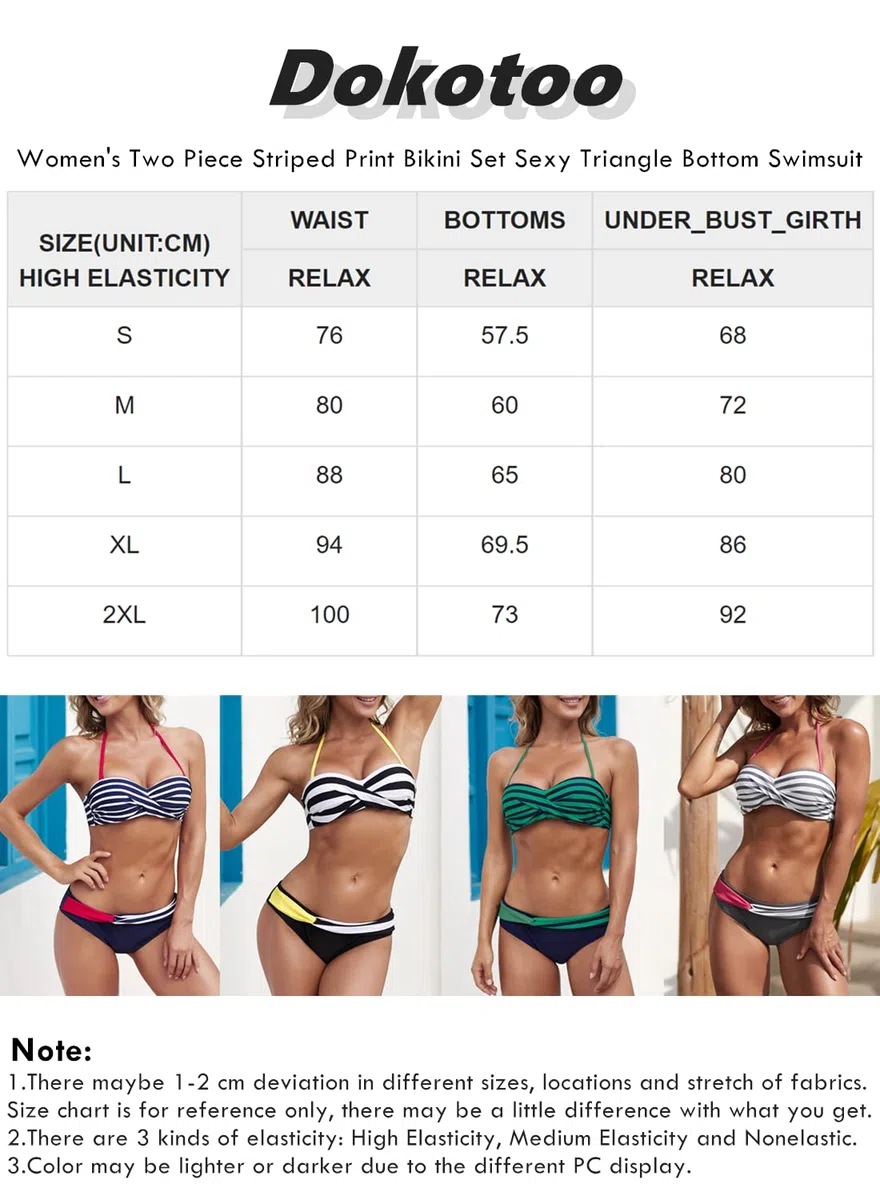 Dokotoo Bandeau Bikini Damen Push Up Zweiteilige Badeanzug Bademode Bikini Set S-2XL