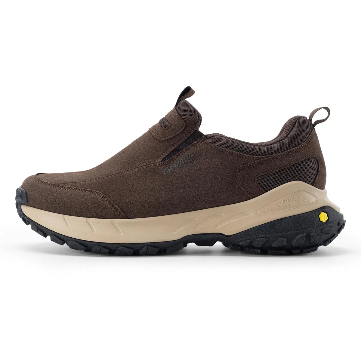 FitVille Wanderschuhe Herren Extra Breit Trekkingschuhe rutschfeste Outdoor Schuhe Atmungsaktiv Walkingschuhe Slip on Freizeitschuhe Weit Herren Sneaker mit Fußgewölbestütze