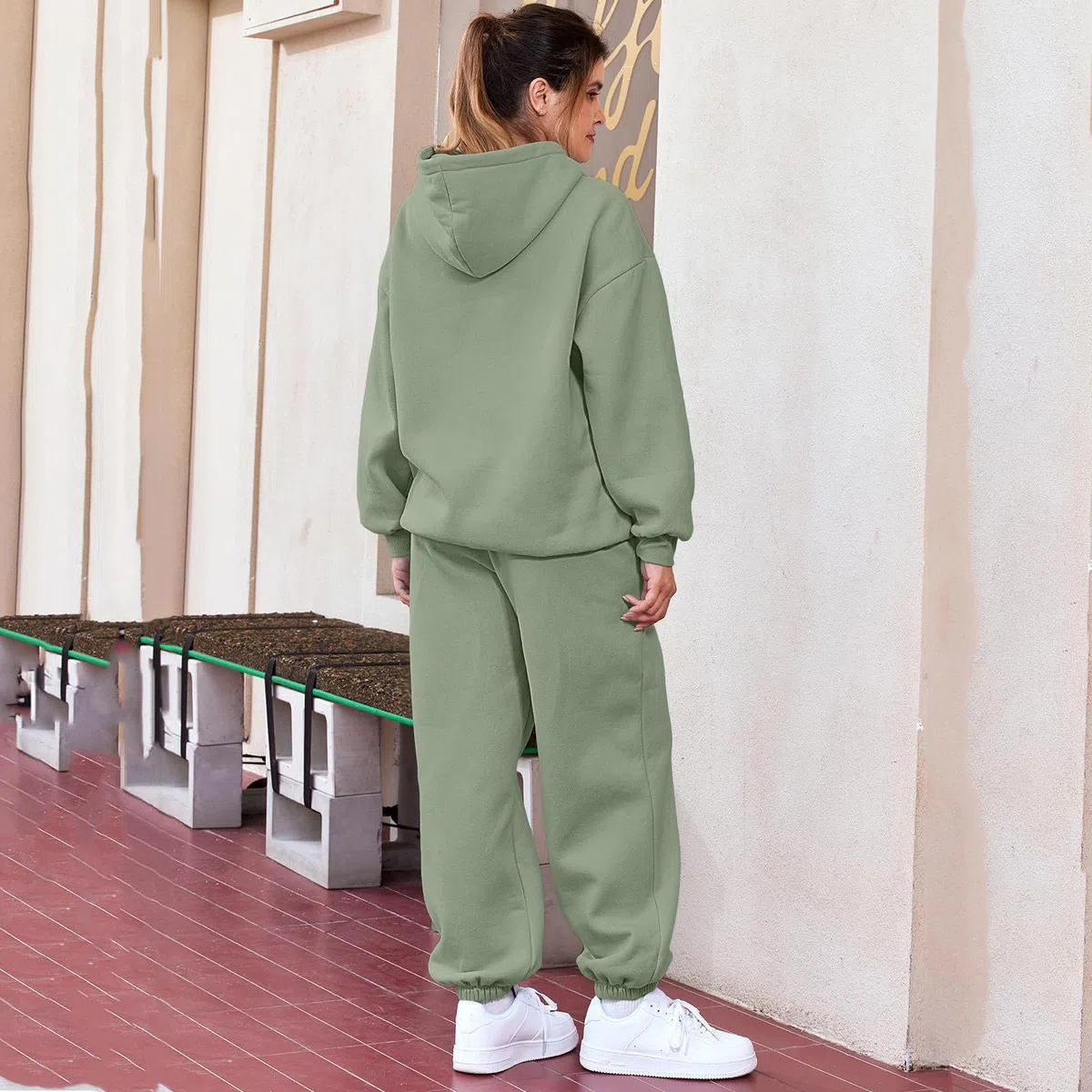 Earnmore Damen Hausanzug mit Kapuze 2 Teile, Damen Jogginganzug Set Sweatshirt mit Hose Elegant Freizeitanzug,Sport Hosenanzug Langarm Hoodie Hausanzug