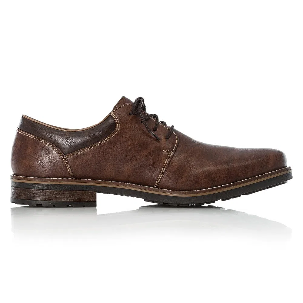 Rieker 13200-00 Schnürhalbschuh Kunstleder Herren in schwarz