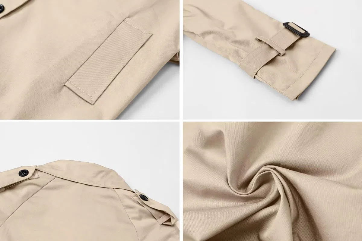 Betusline Wasserdichter Trenchcoat für Jungen, zweireihig, klassisch, mit Gürtel, Outwear, Jacke, Kleid, Mäntel