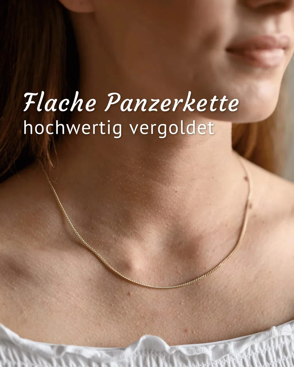 MATERIA by Matthias Wagner Panzerkette gold 1,7mm aus 925 Sterling Silber vergoldet