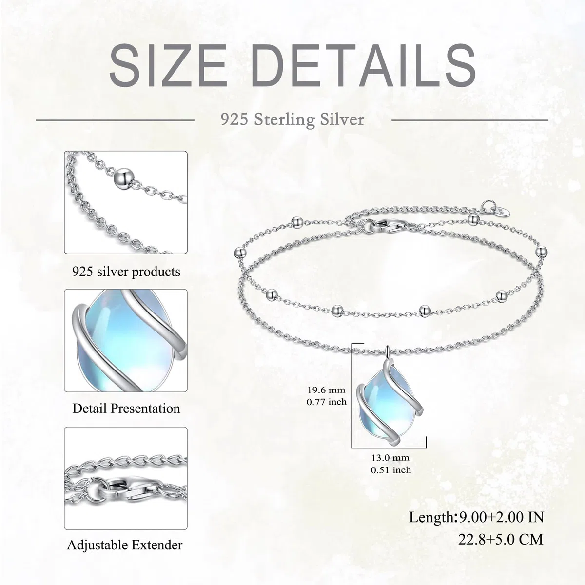POPLYKE Schmetterling/böses Auge Anket Sterling Silber Verstellbare Kette Schmuck für Frauen