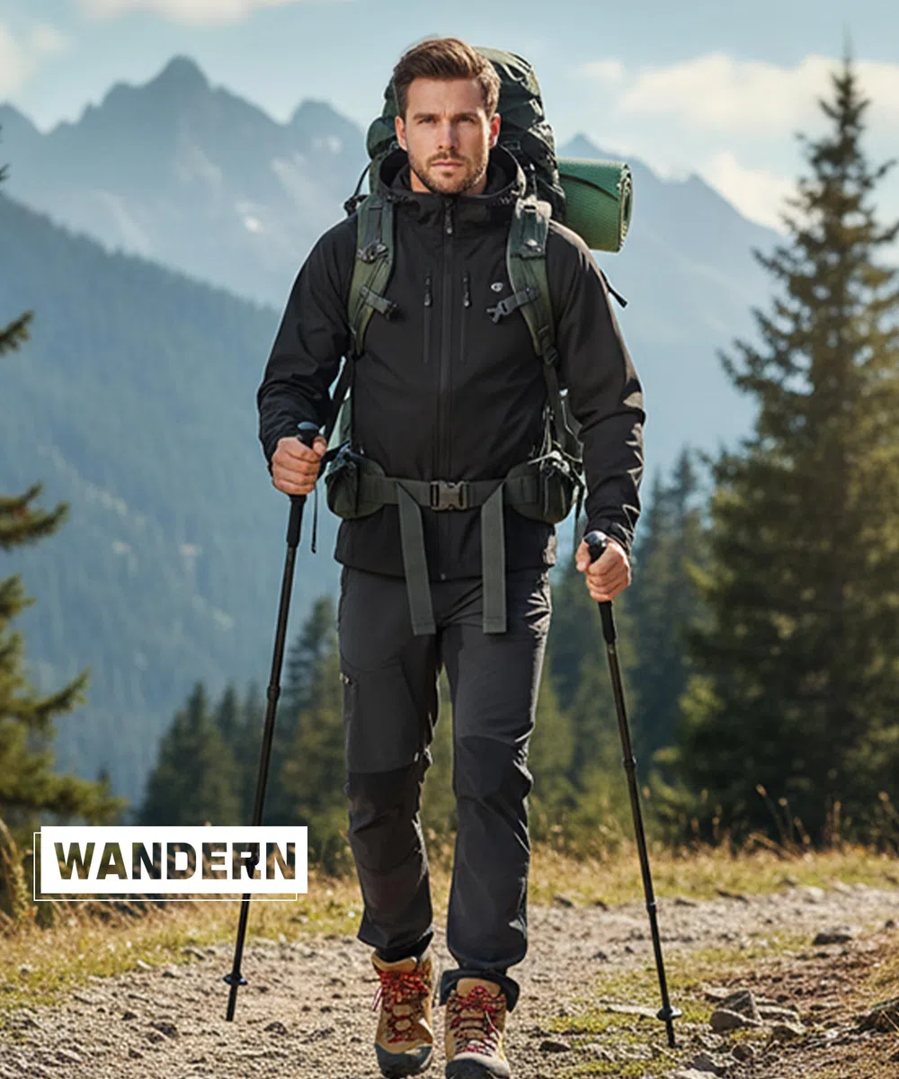 Huayuzh Softshelljacke für Herren Wasserdicht Winddicht Atmungsaktiv Outdoor Jacke Windbreaker Regenjacke Wandern Camping