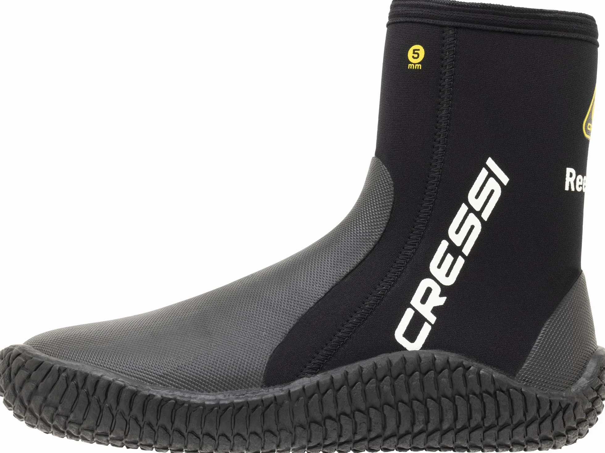 CRESSI ReefTech/RS Boots 5mm - Unisex 5mm Schwarz Neoprenstiefel mit Doppeltem Futter für Wassersport und Tauchen mit offenen Fersenflossen, Speziell Entwickelt, zum die Füße vor Kälte zu Schützen