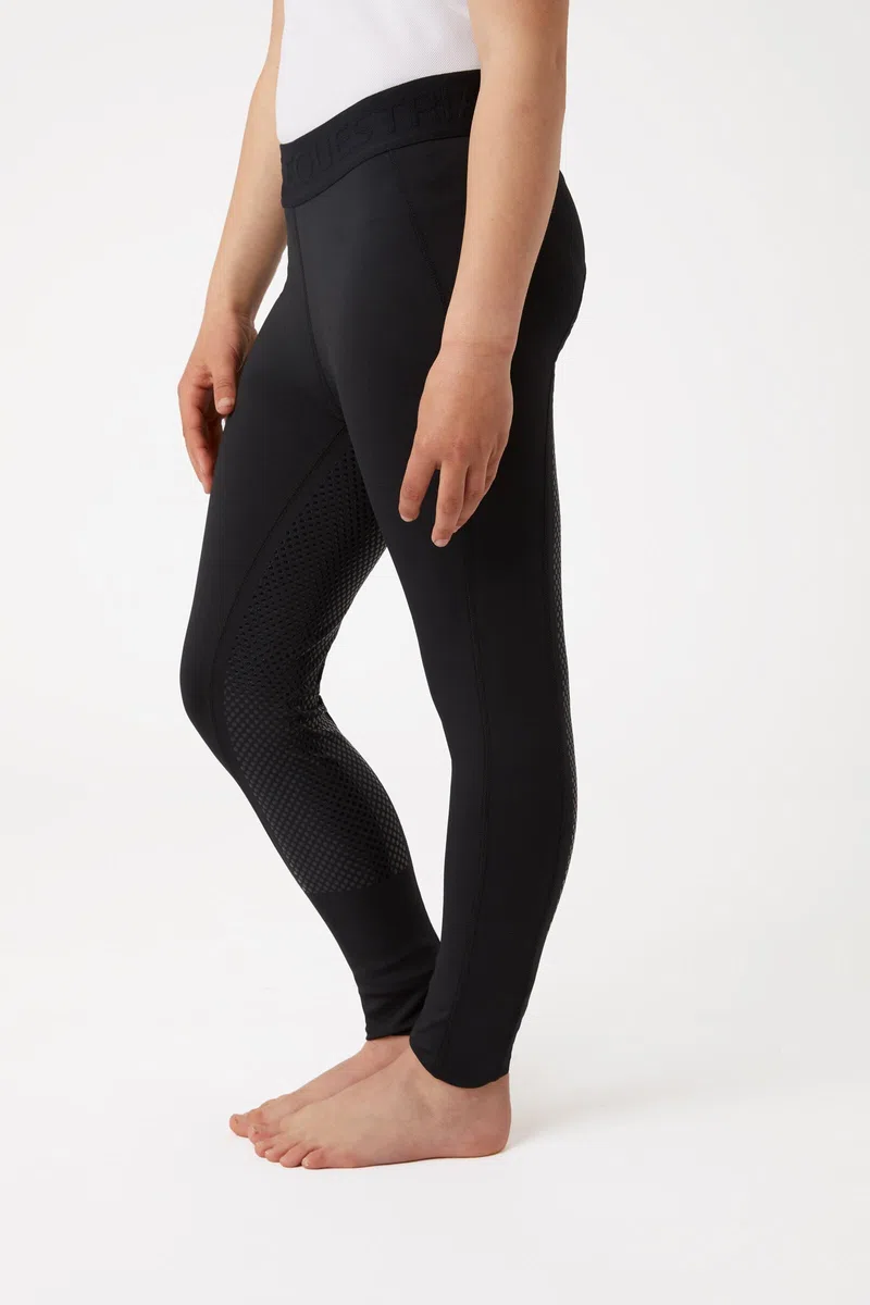 HORZE Kinder Reitleggings Madison, Vollbesatz Reithose Mädchen mit Silikon für besseren Halt im Sattel, Schwarz, 158/164